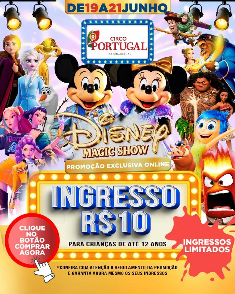 Circo Portugal apresenta Disney Magic Show com participação especial das Guerreiras do K-pop no Parque Shopping Bahia